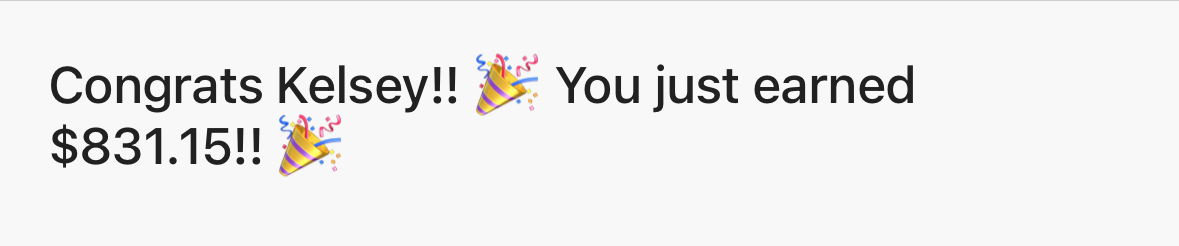 Phone inbox stacked with sale and commission notifications
